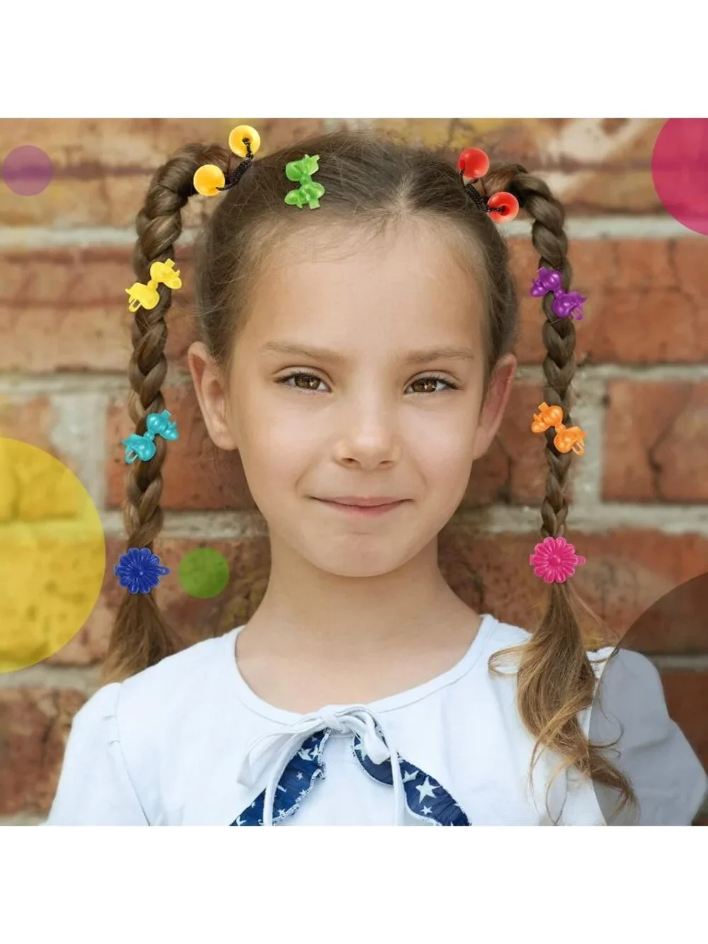 60 Pcs Girls Hair Clips & Barrettes - Cute Ponytail Holders & Accessories